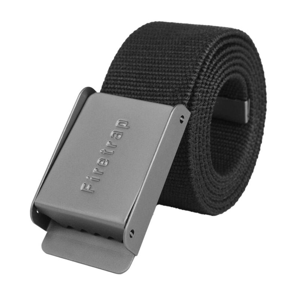 Firetrap Mens Woven Multi-Functional Bottle Opener Belt / Black